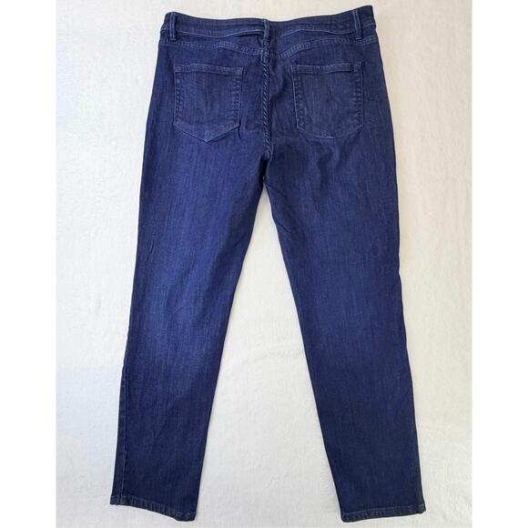 J. Jill Women’s  Jeans Size 14P High Rise Straight Leg Dark Wash Blue Denim - Picture 2 of 9